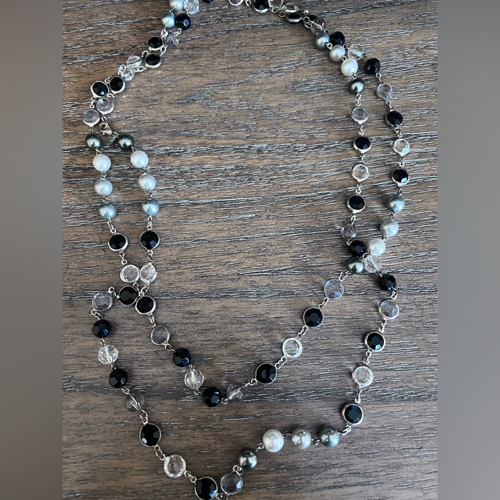 Double wrap long necklace